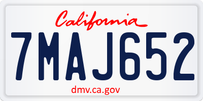 CA license plate 7MAJ652