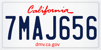 CA license plate 7MAJ656