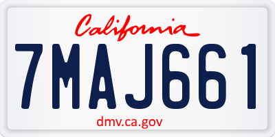 CA license plate 7MAJ661