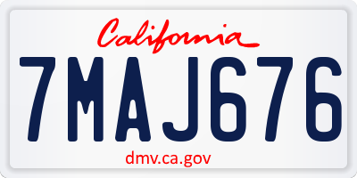 CA license plate 7MAJ676