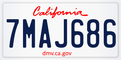 CA license plate 7MAJ686