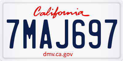 CA license plate 7MAJ697
