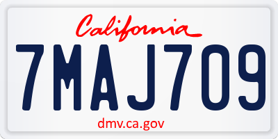 CA license plate 7MAJ709