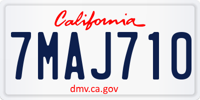 CA license plate 7MAJ710