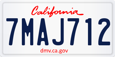 CA license plate 7MAJ712