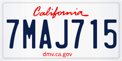 CA license plate 7MAJ715