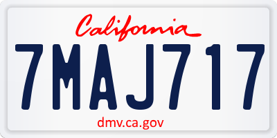CA license plate 7MAJ717
