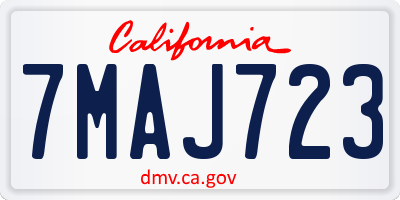 CA license plate 7MAJ723