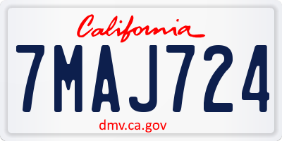 CA license plate 7MAJ724