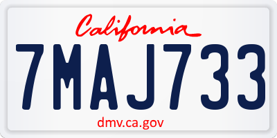 CA license plate 7MAJ733
