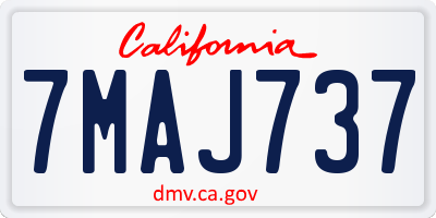 CA license plate 7MAJ737