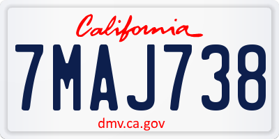 CA license plate 7MAJ738