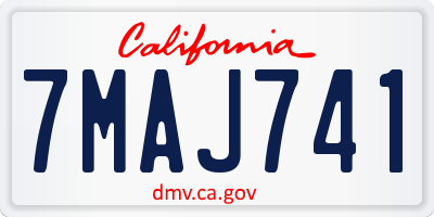 CA license plate 7MAJ741