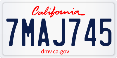 CA license plate 7MAJ745