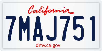 CA license plate 7MAJ751