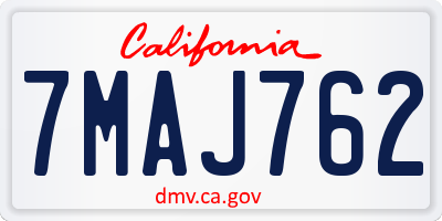 CA license plate 7MAJ762