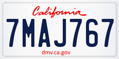 CA license plate 7MAJ767
