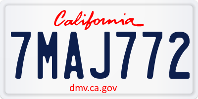 CA license plate 7MAJ772