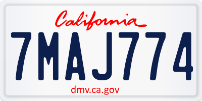 CA license plate 7MAJ774