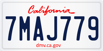 CA license plate 7MAJ779