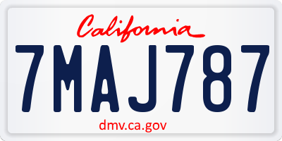 CA license plate 7MAJ787