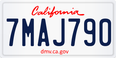 CA license plate 7MAJ790