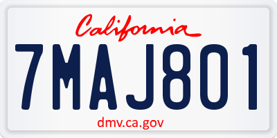 CA license plate 7MAJ801
