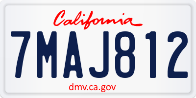 CA license plate 7MAJ812