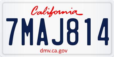 CA license plate 7MAJ814