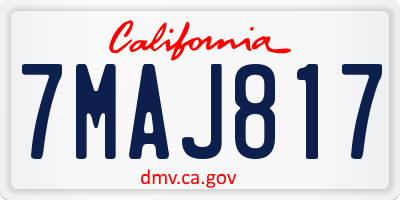 CA license plate 7MAJ817