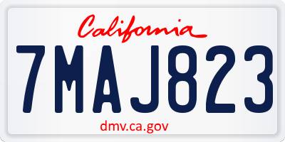 CA license plate 7MAJ823