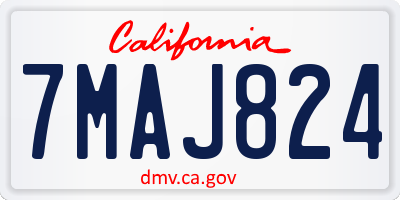 CA license plate 7MAJ824