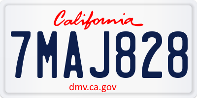 CA license plate 7MAJ828