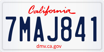 CA license plate 7MAJ841