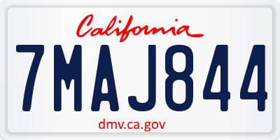 CA license plate 7MAJ844