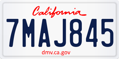 CA license plate 7MAJ845