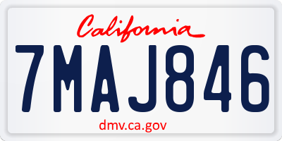 CA license plate 7MAJ846