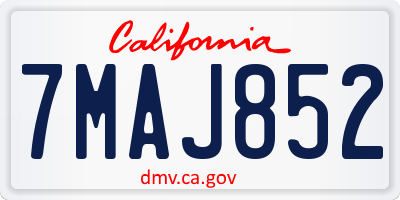 CA license plate 7MAJ852