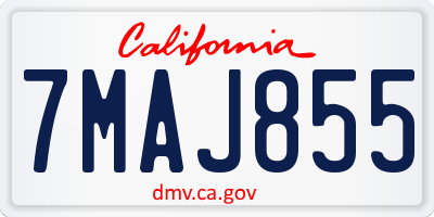 CA license plate 7MAJ855