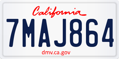 CA license plate 7MAJ864