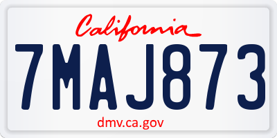 CA license plate 7MAJ873