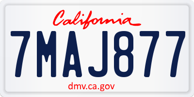 CA license plate 7MAJ877