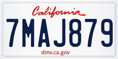 CA license plate 7MAJ879