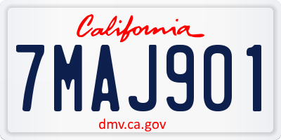 CA license plate 7MAJ901