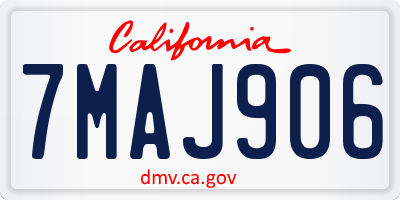 CA license plate 7MAJ906