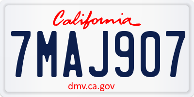 CA license plate 7MAJ907