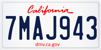CA license plate 7MAJ943