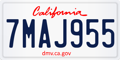 CA license plate 7MAJ955