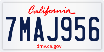 CA license plate 7MAJ956