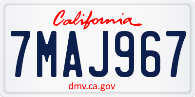 CA license plate 7MAJ967